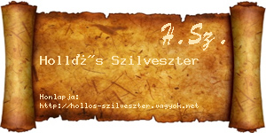 Hollós Szilveszter névjegykártya